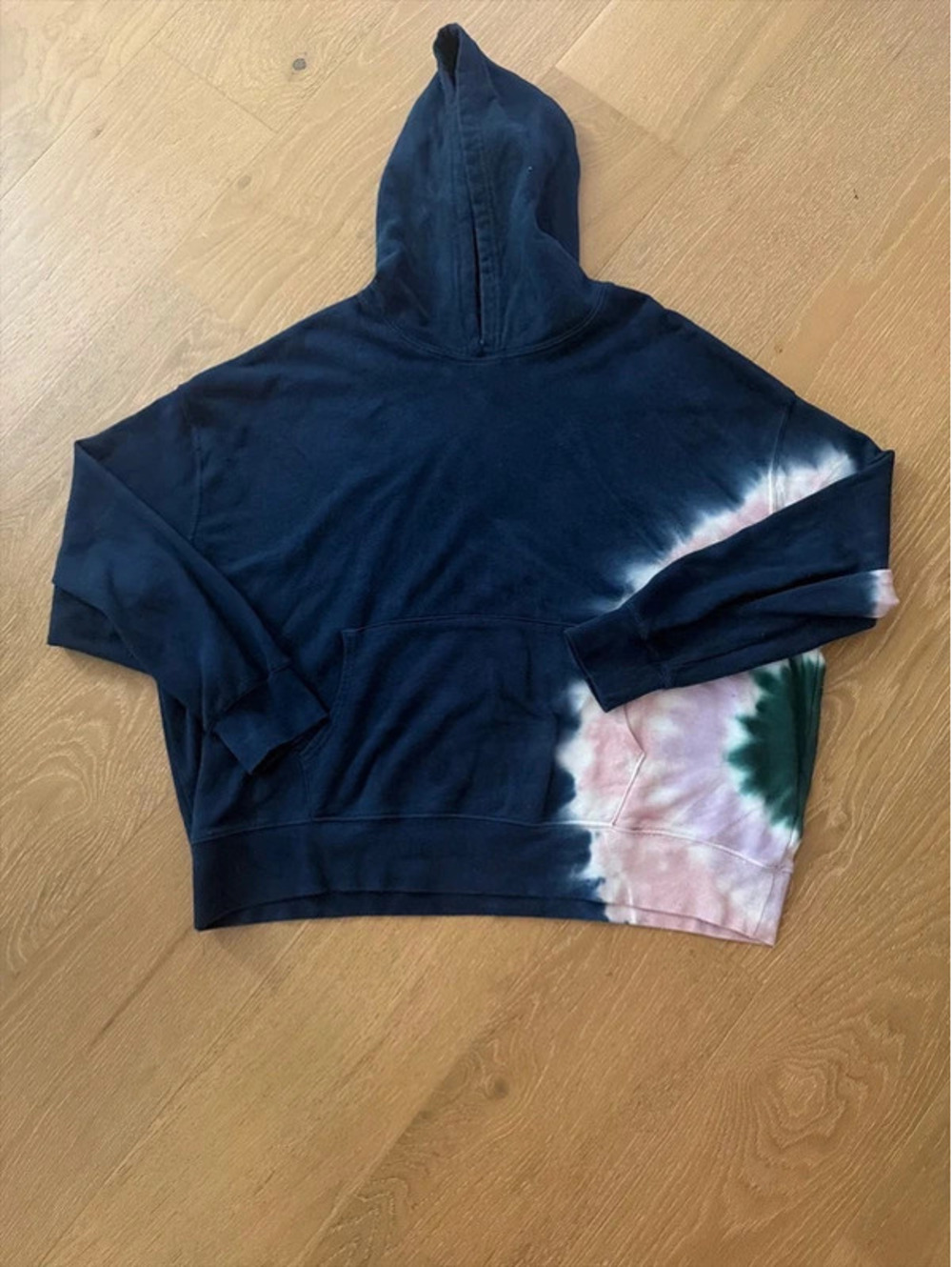 Wildfox Women’s XXL Navy Pink Tie Dye Oversized Pullover Hoodie